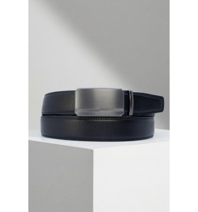 Ceinture automatique boucle crémaillère sans trous en croute de cuir de vachette 3.5 cm - 4