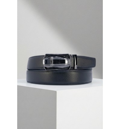 Ceinture automatique boucle crémaillère sans trous en croute de cuir de vachette 3.5 cm - 4