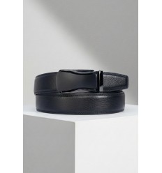 Ceinture automatique boucle crémaillère sans trous en croute de cuir de vachette 3.5 cm - 4