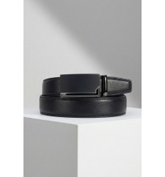 Ceinture automatique boucle crémaillère sans trous en croute de cuir de vachette 3.5 cm - 4