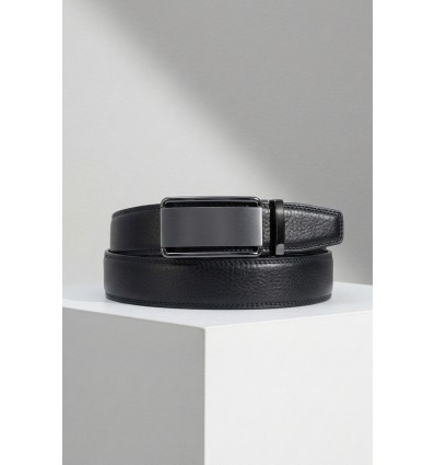 Ceinture automatique boucle crémaillère sans trous en croute de cuir de vachette 3.5 cm - 4