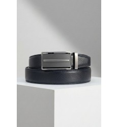 Ceinture automatique boucle crémaillère sans trous en croute de cuir de vachette 3.5 cm - 4