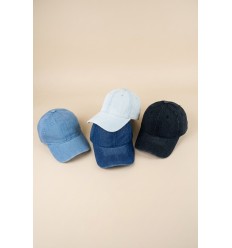 Casquette basique en coton 100% jeans - 1