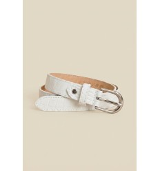 Ceinture femme en cuir impression croco largeur 2,5 cm Fabriqué en Italie (Dupliqué) - 2