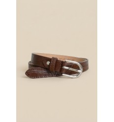 Ceinture femme en cuir impression croco largeur 2,5 cm Fabriqué en Italie - 2