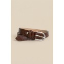 Ceinture femme en cuir impression croco largeur 2,5 cm Fabriqué en Italie