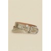 Ceinture femme en cuir impression croco largeur 2,5 cm Fabriqué en Italie - 2