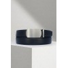 Ceinture automatique boucle crémaillère sans trous en croute de cuir de vachette 3.5 cm - 5