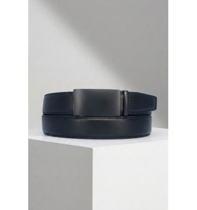 Ceinture automatique boucle crémaillère sans trous en croute de cuir de vachette 3.5 cm - 5