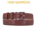 Ceinture en cuir de suède impression lezard fabrication italienne 1556 marron