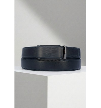 Ceinture automatique boucle crémaillère sans trous en croute de cuir de vachette 3.5 cm - 5