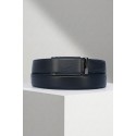 Ceinture automatique boucle crémaillère sans trous en croute de cuir de vachette 3.5 cm