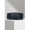 Ceinture automatique boucle crémaillère sans trous en croute de cuir de vachette 3.5 cm - 5