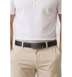 Ceinture automatique boucle crémaillère sans trous en croute de cuir de vachette 3.5 cm - 4