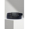 Ceinture automatique boucle crémaillère sans trous en croute de cuir de vachette 3.5 cm - 5