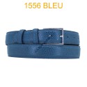 Ceinture en cuir de suède impression lezard fabrication italienne 1556 bleu