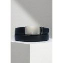 Ceinture automatique boucle crémaillère sans trous en croute de cuir de vachette 3.5 cm