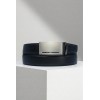 Ceinture automatique boucle crémaillère sans trous en croute de cuir de vachette 3.5 cm - 5