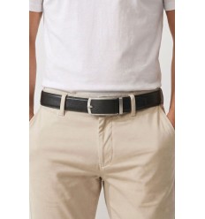 Ceinture automatique boucle crémaillère sans trous en croute de cuir de vachette 3.5 cm - 4