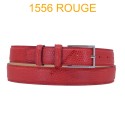 Ceinture en cuir de suède impression lezard fabrication italienne 1556 rouge