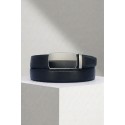 Ceinture automatique boucle crémaillère sans trous en croute de cuir de vachette 3.5 cm