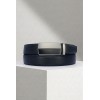 Ceinture automatique boucle crémaillère sans trous en croute de cuir de vachette 3.5 cm - 4