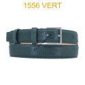 Ceinture en cuir de suède impression lezard fabrication italienne 1556 vert