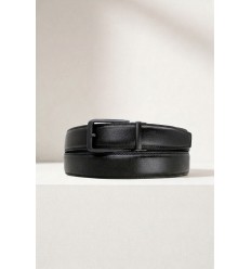 Ceinture automatique boucle crémaillère sans trous en croute de cuir de vachette 3.5 cm - 4