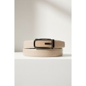 Ceinture automatique boucle crémaillère sans trous en croute de cuir de vachette 3.5 cm