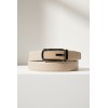 Ceinture automatique boucle crémaillère sans trous en croute de cuir de vachette 3.5 cm - 4