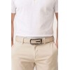 Ceinture automatique boucle crémaillère sans trous en croute de cuir de vachette 3.5 cm - 5
