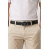 Ceinture automatique boucle crémaillère sans trous en croute de cuir de vachette 3.5 cm - 4