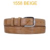 Ceinture en cuir de vachette véritable impression lezard fabrication italienne 1558 beige