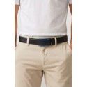 Ceinture automatique boucle crémaillère sans trous en croute de cuir de vachette 3.5 cm