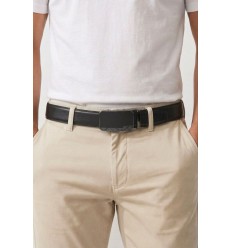 Ceinture automatique boucle crémaillère sans trous en croute de cuir de vachette 3.5 cm - 4
