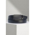 Ceinture automatique boucle crémaillère sans trous en croute de cuir de vachette 3.5 cm
