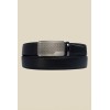 Ceinture automatique boucle crémaillère sans trous en croute de cuir de vachette 3.5 cm - 5