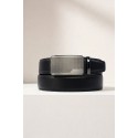 Ceinture automatique boucle crémaillère sans trous en croute de cuir de vachette 3.5 cm