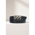 Ceinture automatique boucle crémaillère sans trous en croute de cuir de vachette 3.5 cm