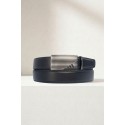 Ceinture automatique boucle crémaillère sans trous en croute de cuir de vachette 3.5 cm