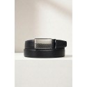 Ceinture automatique boucle crémaillère sans trous en croute de cuir de vachette 3.5 cm
