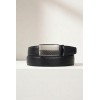 Ceinture automatique boucle crémaillère sans trous en croute de cuir de vachette 3.5 cm - 5