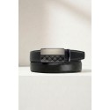 Ceinture automatique boucle crémaillère sans trous en croute de cuir de vachette 3.5 cm