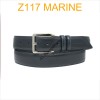 Ceinture en cuir de vachette véritable fabrication italienne Z117 marine
