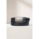 Ceinture automatique boucle crémaillère sans trous en croute de cuir de vachette 3.5 cm