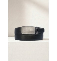 Ceinture automatique boucle crémaillère sans trous en croute de cuir de vachette 3.5 cm - 4