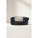 Ceinture automatique boucle crémaillère sans trous en croute de cuir de vachette 3.5 cm