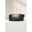 Ceinture automatique boucle crémaillère sans trous en croute de cuir de vachette 3.5 cm