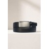 Ceinture automatique boucle crémaillère sans trous en croute de cuir de vachette 3.5 cm - 4