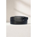 Ceinture automatique boucle crémaillère sans trous en croute de cuir de vachette 3.5 cm